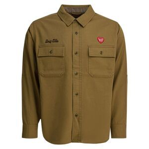 HUMAN MADE Cotton Twill Utility Shirt Men Beige Shirts